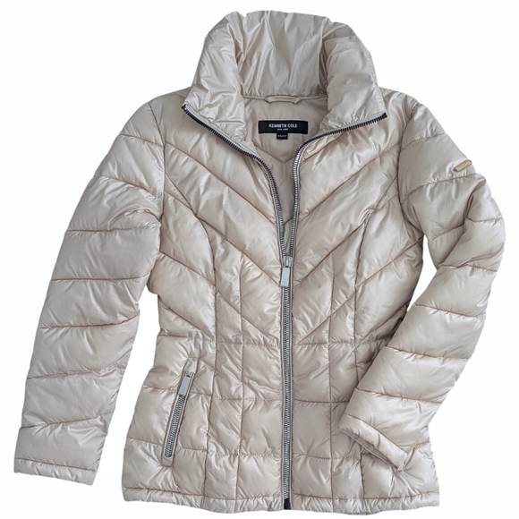 Kenneth Cole Jackets & Blazers - Kenneth Cole NWOT XS Puffer Jacket Quilted Champagne Beige Fall Winter Warm
